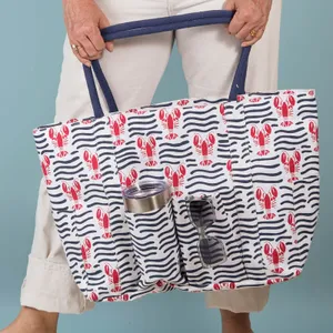 Lobster Waves Beach Bag 2