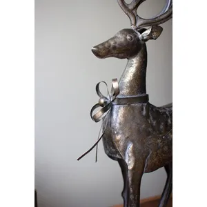 Set of 2 Rustic Metal Reindeer 2