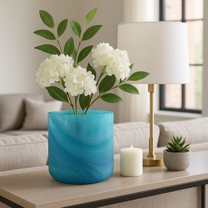 PARKERGROVE TURQUOISE GLASS VASE 11 (IN) 2