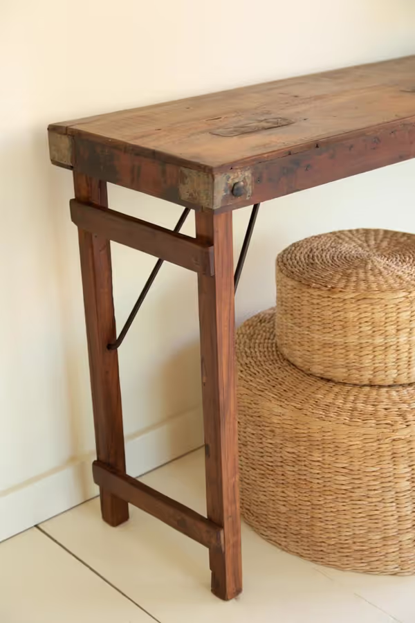 Antique Wooden Folding Console Table