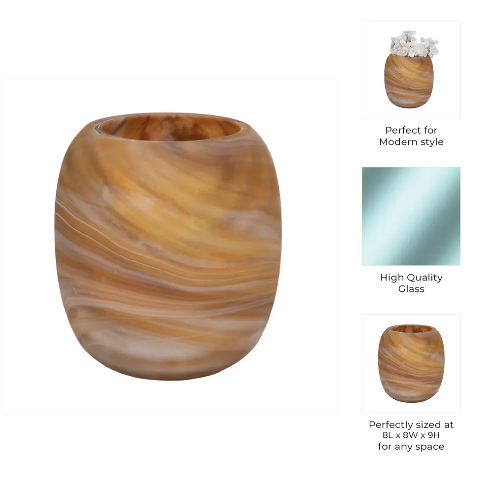 RAEWIND ORANGE GLASS VASE 9 (IN)