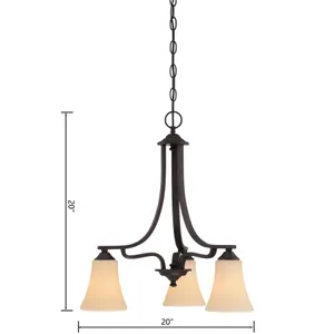 Treme 20'' Wide 3-Light Chandelier - Espresso 2