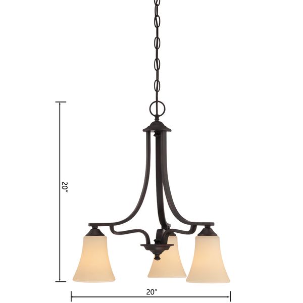 Treme 20'' Wide 3-Light Chandelier - Espresso
