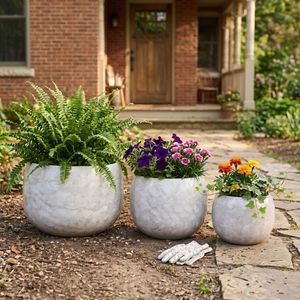 JAKEWICK SET OF 3 IVORY PLANTER 11 (IN) 2