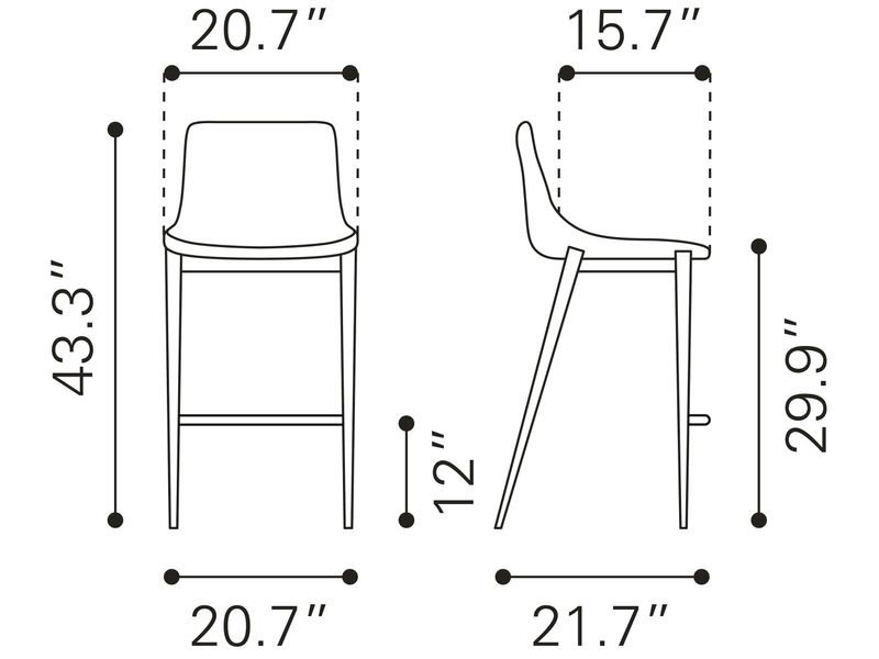 Magnus Barstool Black & Silver 8