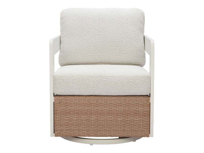 Gelo Swivel Chair White & Brown 4