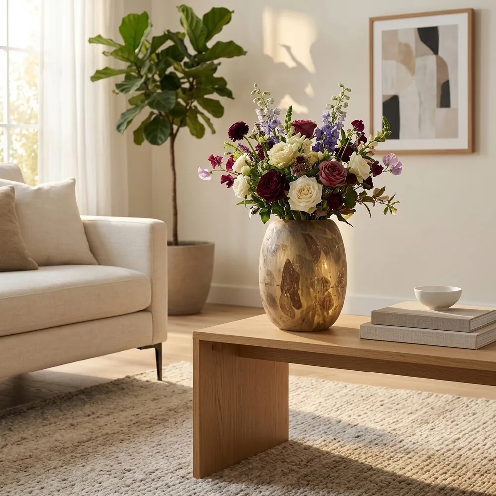 HENDONSIDE BROWN GLASS VASE 12 (IN)