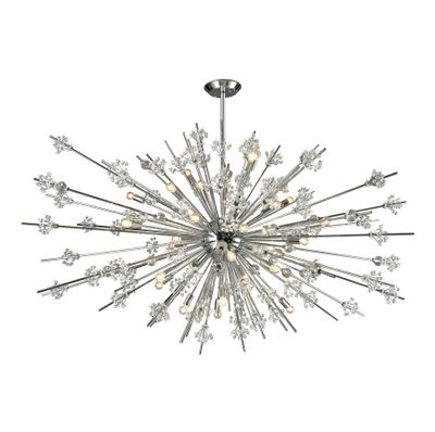 Starburst 72″ Wide 31-Light Chandelier - Polished Chrome