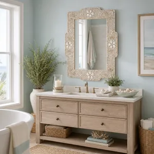 GROVERWAY IVORY MIRROR 34 (IN) 9