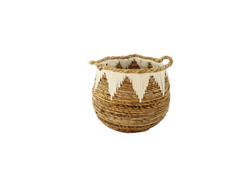 12" x 13" Bleached Banana Leaf Basket 1