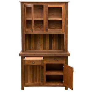 Barnwood 48-inch Buffet & Hutch - Antique Oak Top 5
