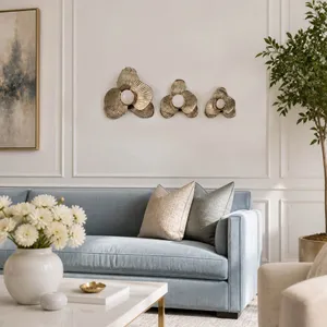 ARLOCREST SET OF 3 GOLD WALL FLOWERS 7 (IN) 10