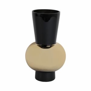 TRENTONMORE BLACK GLASS VASE 12 (IN) 4