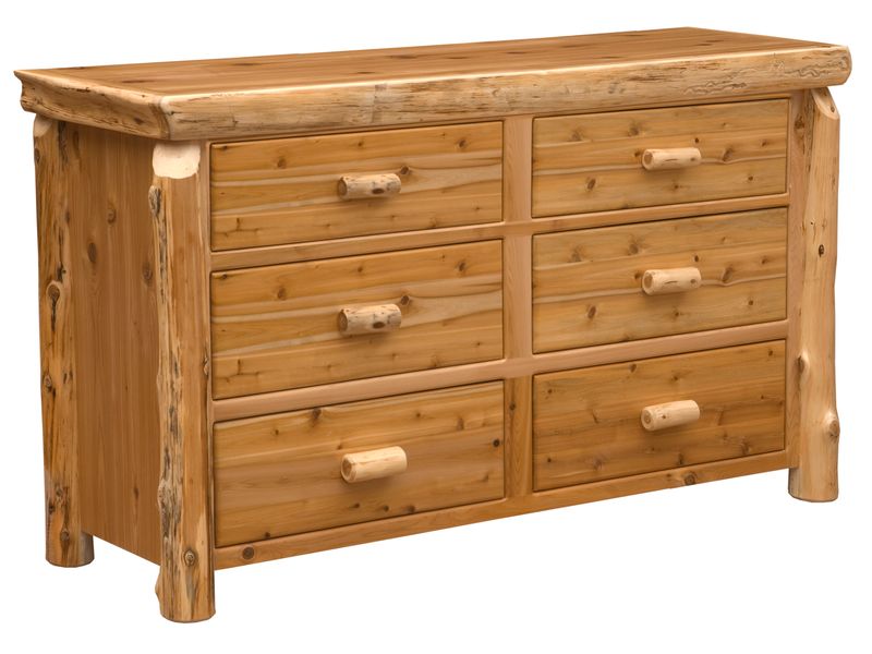 Cedar Log Six Drawer Dresser - Natural - Premium Line 2