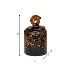 DIXONWELL ORANGE GLASS VASE 8 (IN) 9