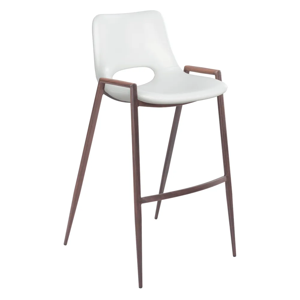 Desi Barstool White & Walnut