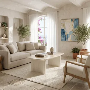BERGENWELL IVORY COFFEE TABLE 17 (IN) 11