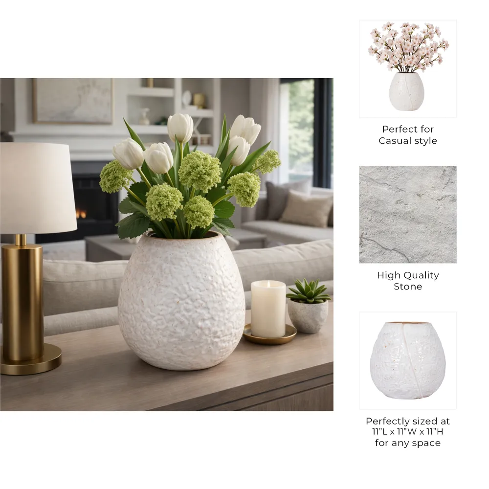 RAMONACROSS IVORY VASE 11 (IN)