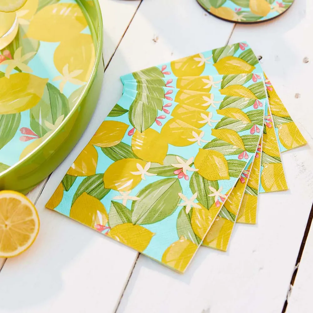 Lemon Blossoms Paper  Cocktail Napkins (Pack of 25)