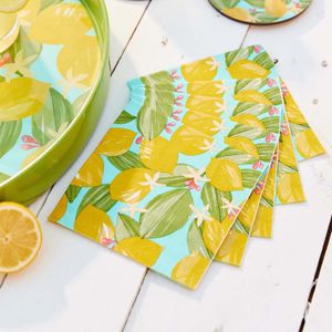 Lemon Blossoms Paper  Cocktail Napkins (Pack of 25) 3