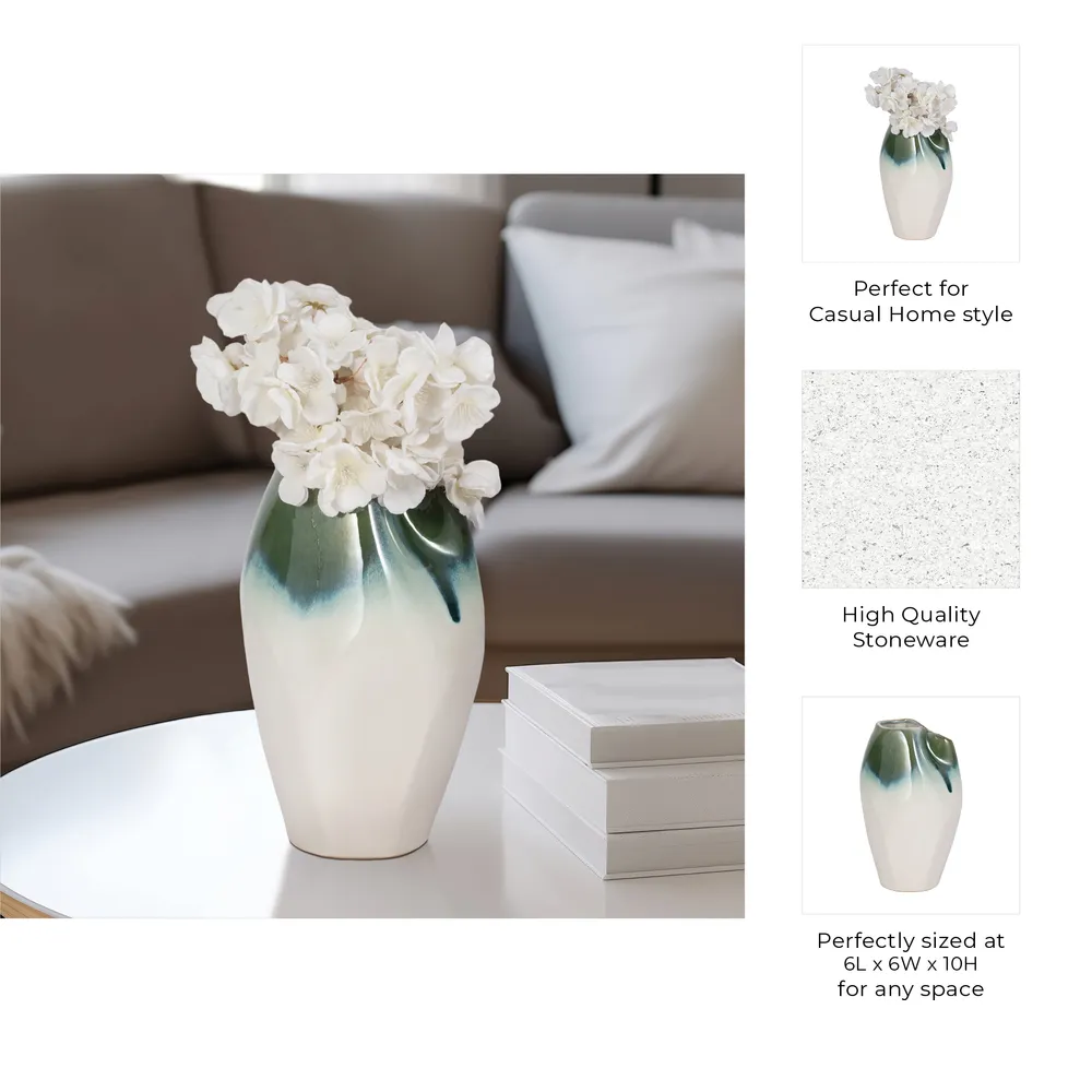 ALDERVALE WHITE VASE 10 (IN)