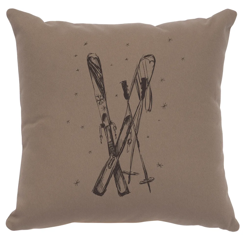 Image Pillow - Ski's - Cotton Taupe