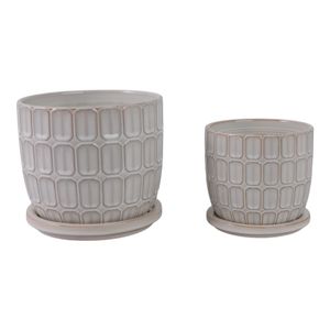 LEONAHAM SET OF 2 WHITE PLANTER 7 (IN) 1