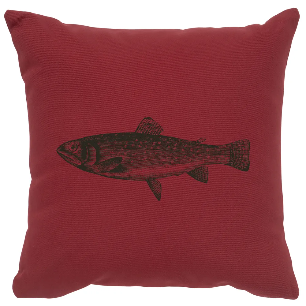 Image Pillow - Trout - Cotton Brick