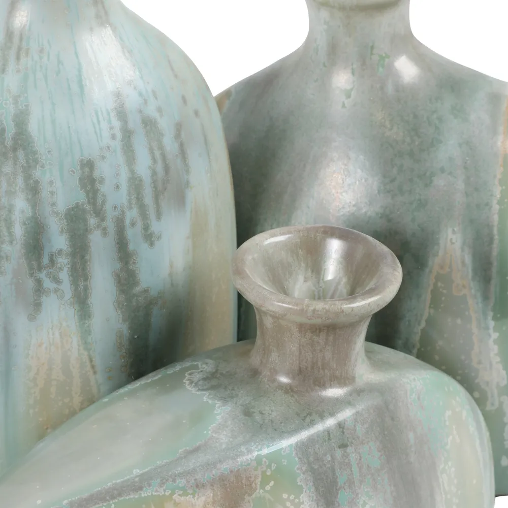 BENTONFIELD SET OF 3 IVORY VASES 9 (IN)
