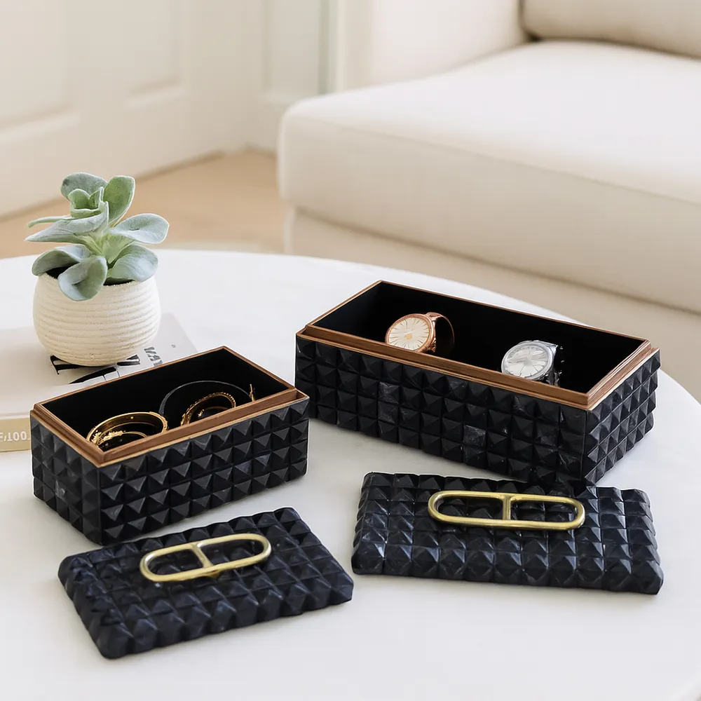 FABIANMILL SET OF 2 GRAY BOXES 6 (IN)