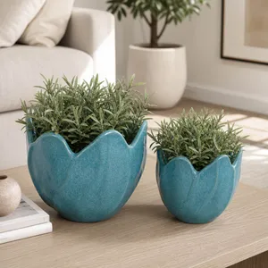 DRYDENRUN SET OF 2 BLUE PLANTER 7 (IN) 11