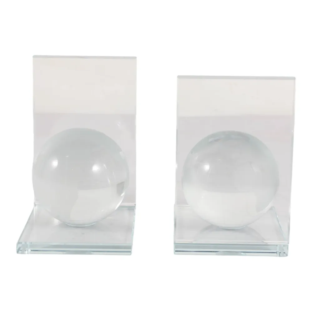 HASTINGSLAKE SET OF 2 CLEAR BOOKENDS 6 (IN)