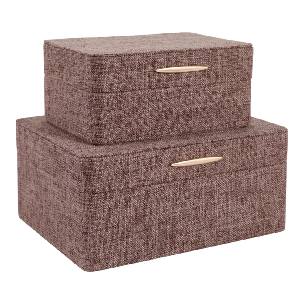 EVERTONPORT SET OF 2 BROWN BOXES 4 (IN)