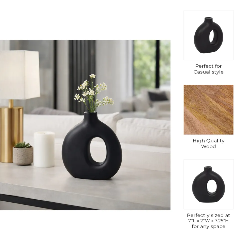 GRIFFINMOOR BLACK VASE 7 (IN)