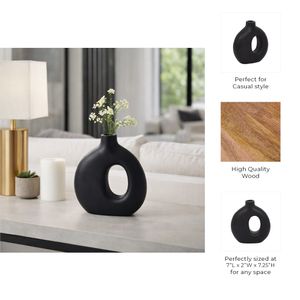 GRIFFINMOOR BLACK VASE 7 (IN) 11