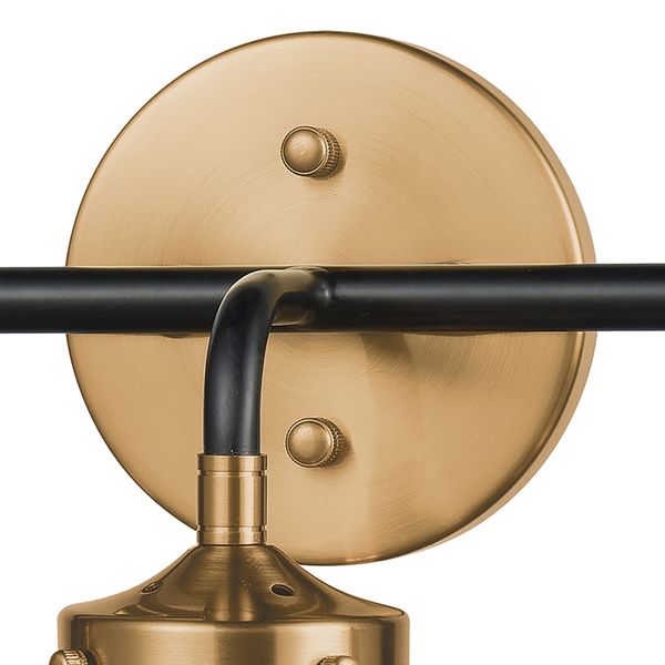Boudreaux 24'' Wide 3-Light Vanity Light - Matte Black with Antique Gold