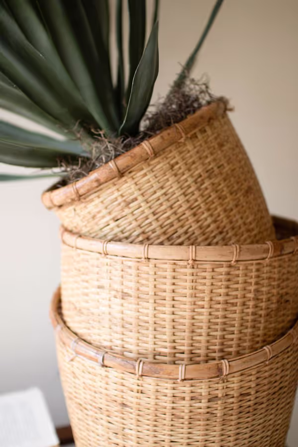 Set of 3 Split Cane Baskets