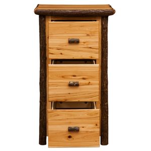 Hickory Log Three Drawer File Cabinet - Natural 5