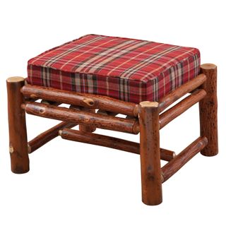 Hickory Log Ottoman - Upgrade- Fabric TBD