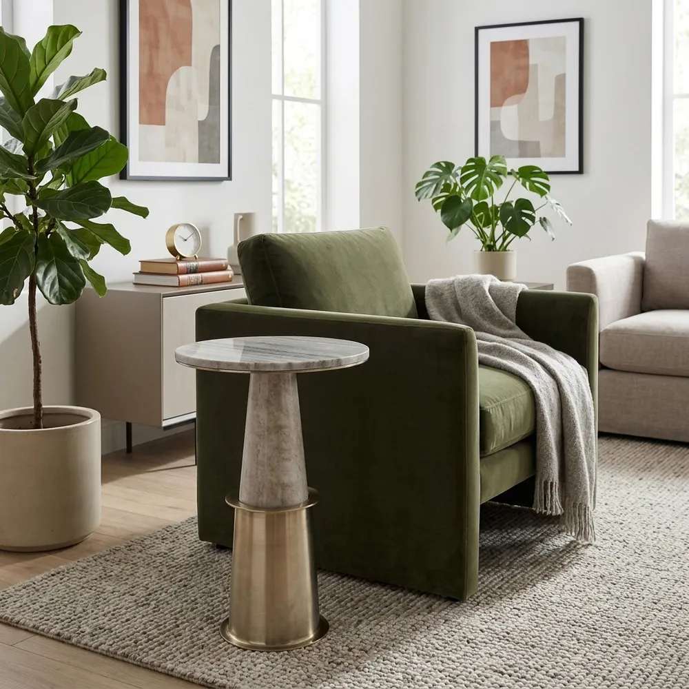 NADIARIDGE WHITE TABLE 22 (IN)