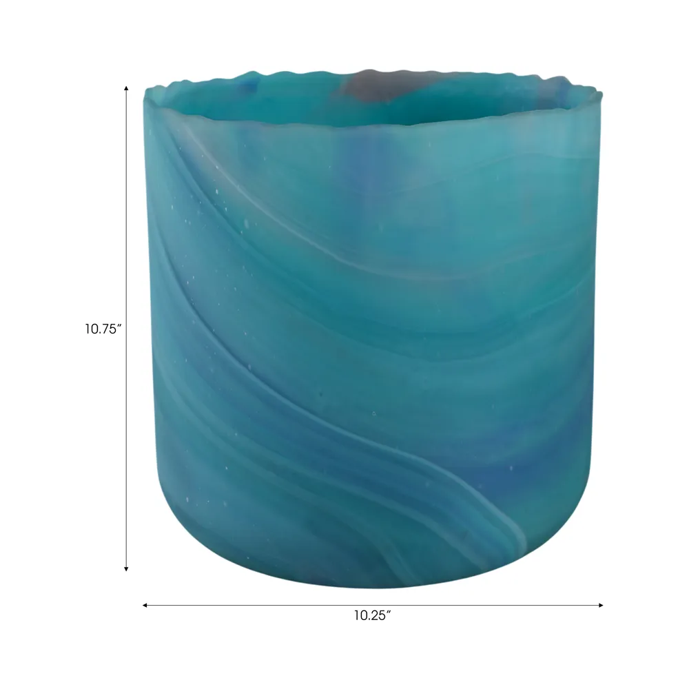 PARKERGROVE TURQUOISE GLASS VASE 11 (IN)
