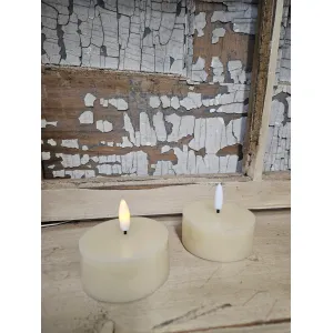 Cream Jumbo Tealight 3D Flame 2.6x1.1inch 2 pack 2