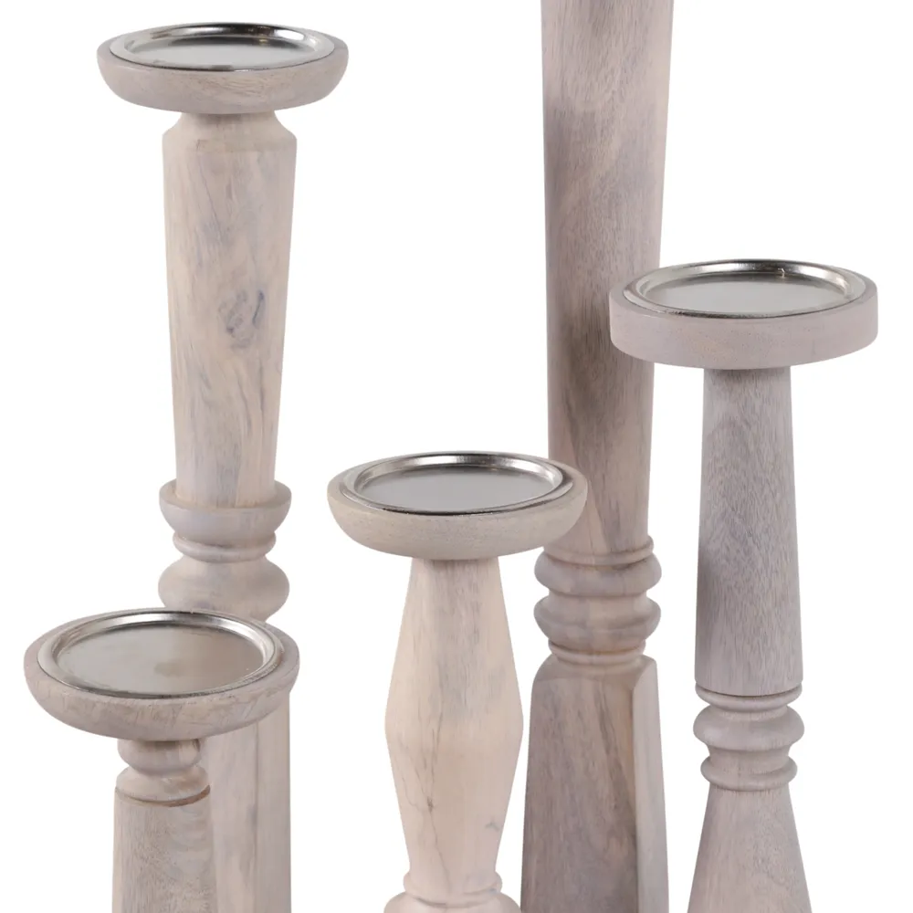 MERCERMOOR SET OF 5 BROWN CANDLESTICK 22 (IN)