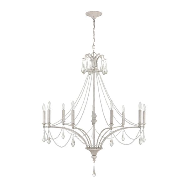 French Parlor 38'' Wide 9-Light Chandelier - Vintage White