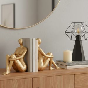 DOUGALPARK SET OF 2 GOLD BOOKENDS 8 (IN) 9