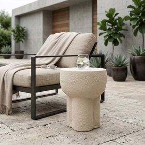 CASPERDALE WHITE GARDEN STOOL 18 (IN) 12