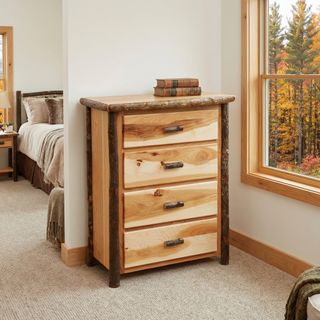 Hickory Log Four Drawer Chest - Natural - Premium Line
