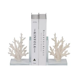 HEMMINGFORD SET OF 2 WHITE BOOKENDS 8 (IN) 3