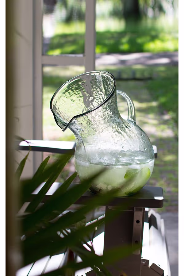 Large Glass Tilted Pitcher