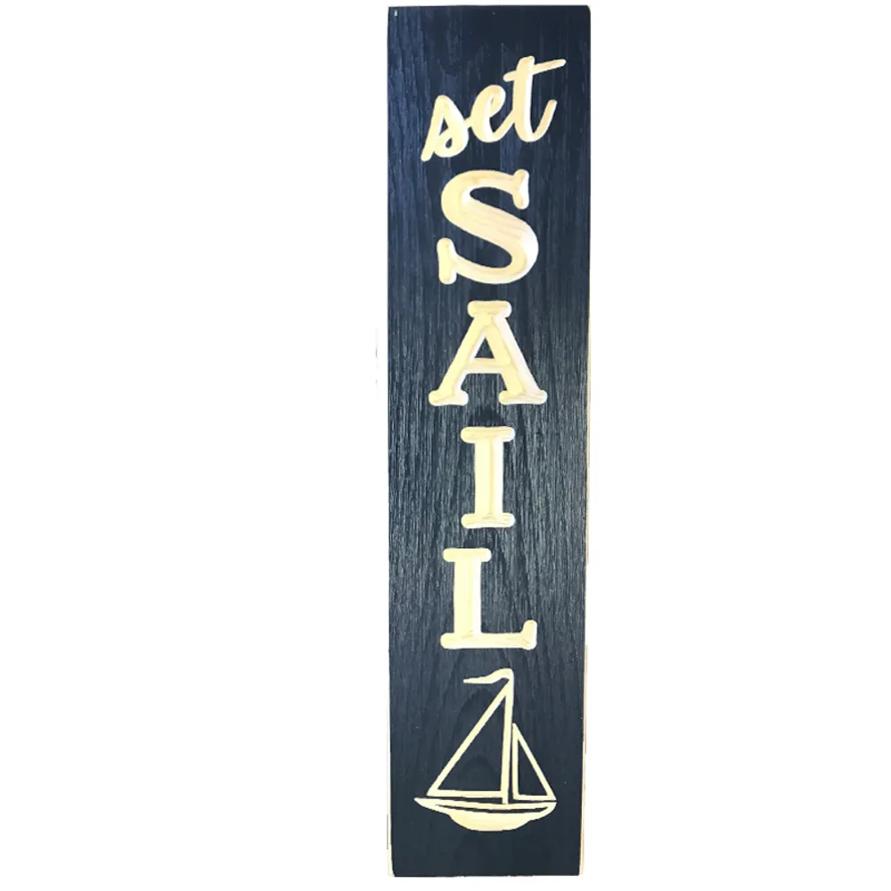 24" USA VERTICAL SETSAIL BARNWOOD SIGN